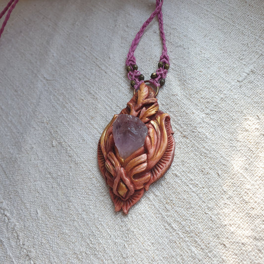 neobrađeni ametist špic ogrlica