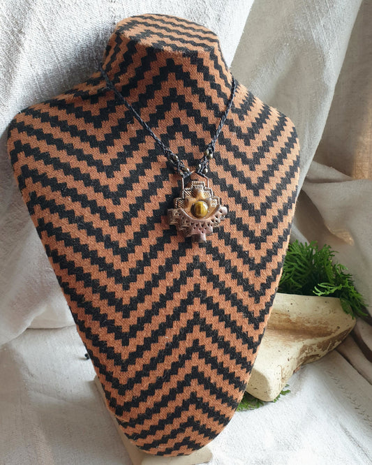 sunce inka - inka križ - zlatno tigrovo oko privjesak