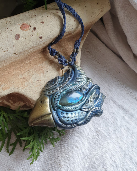 plavi labradorit ogrlica - spirit ptica