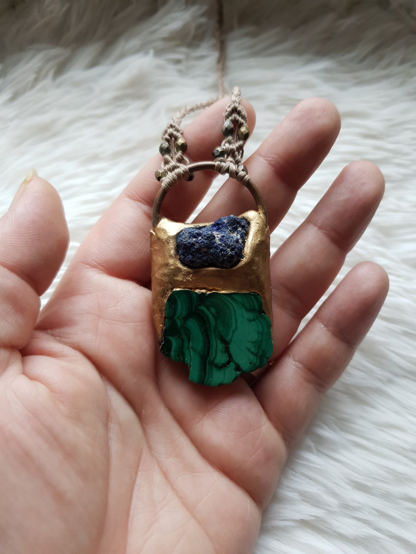 malahit - azurit privjesak