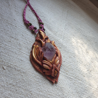 neobrađeni ametist špic ogrlica