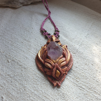 neobrađeni ametist špic ogrlica