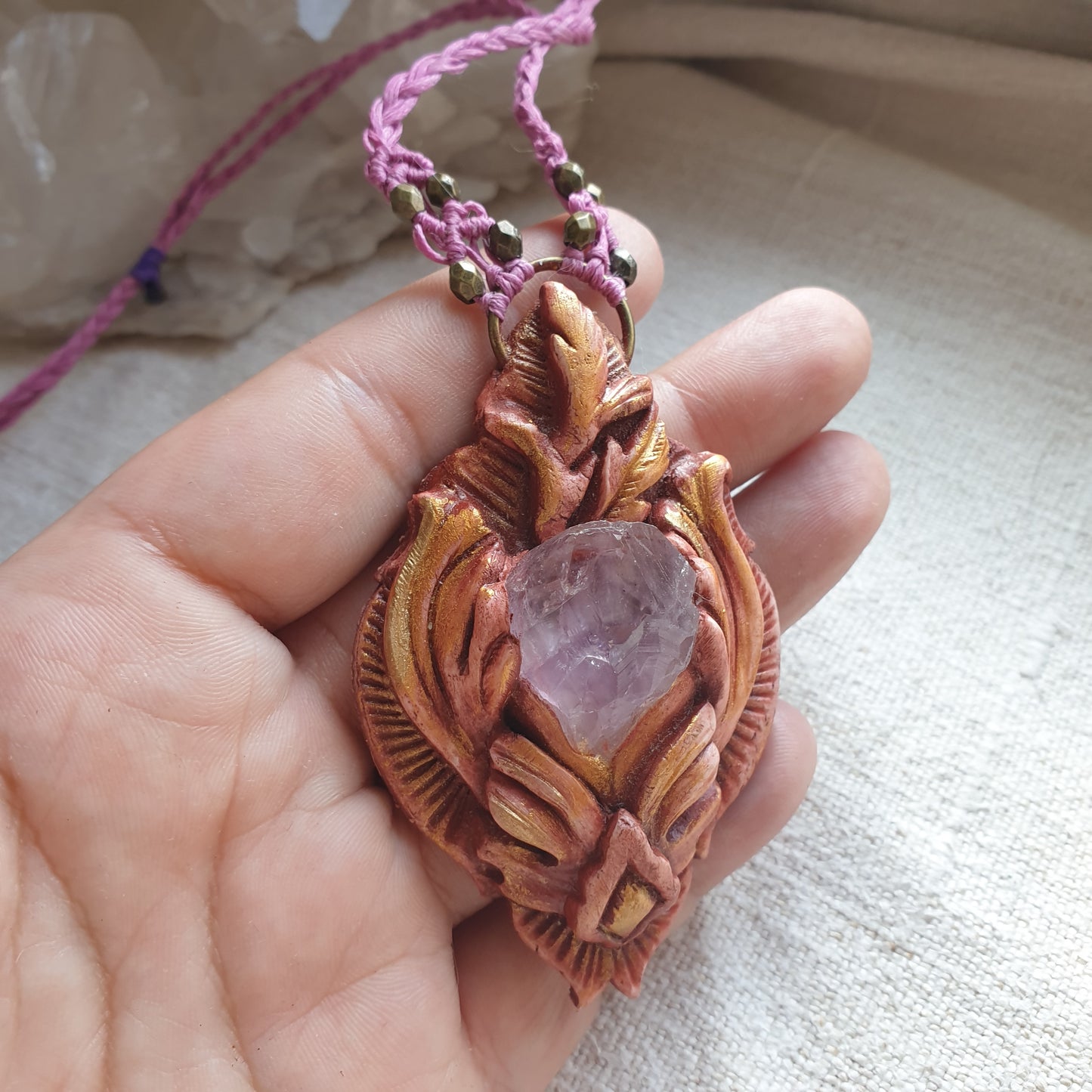 neobrađeni ametist špic ogrlica