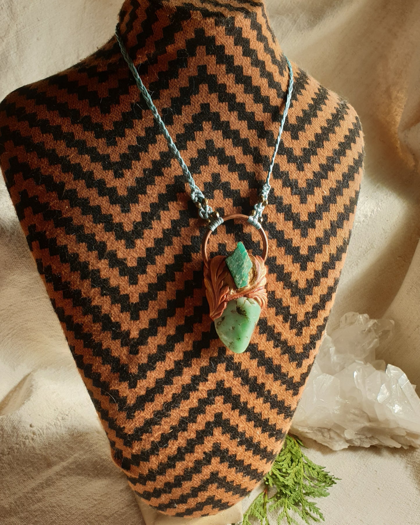 krizopras - amazonit ogrlica