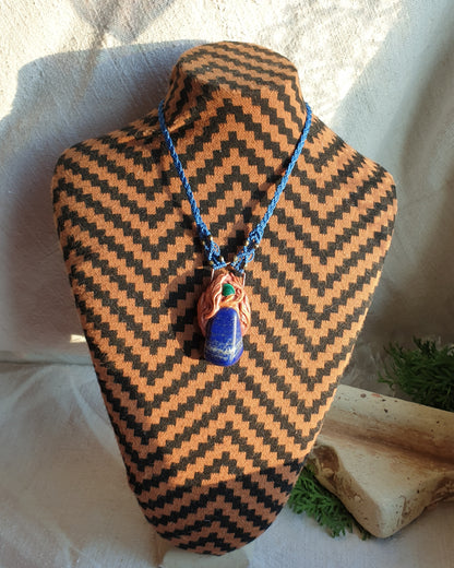 lapis lazuli i malahit privjesak