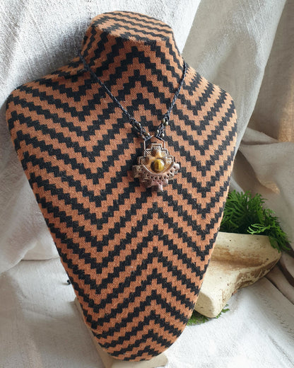 sunce inka - inka križ - zlatno tigrovo oko privjesak