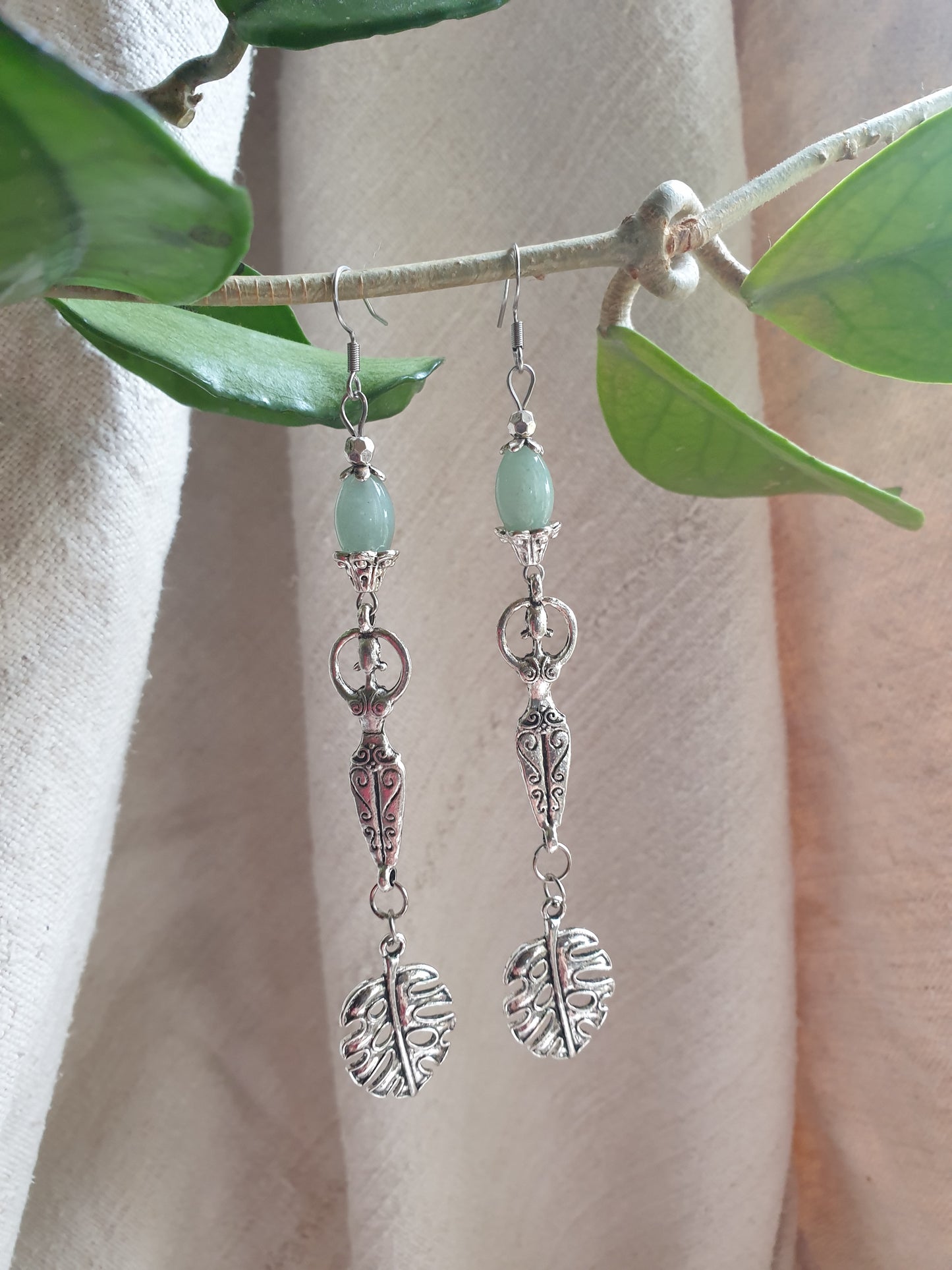 aventurin naušnice - boginja - gaia