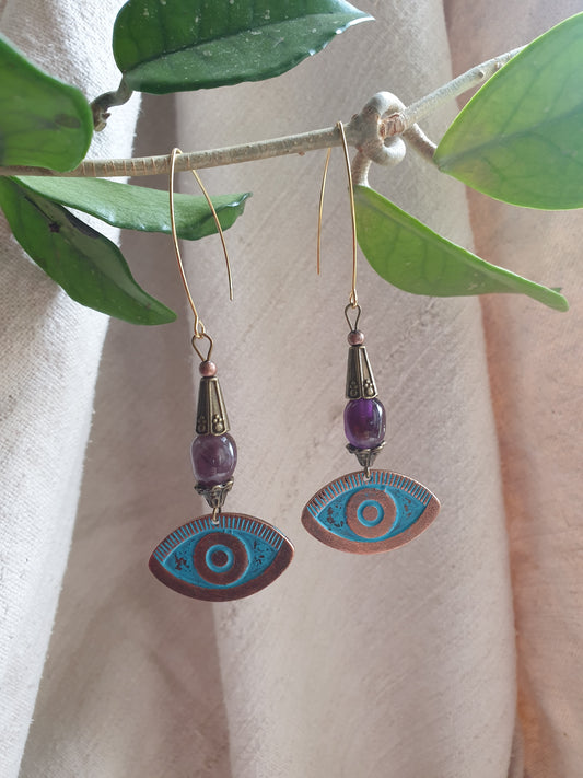 ametist naušnice - oko