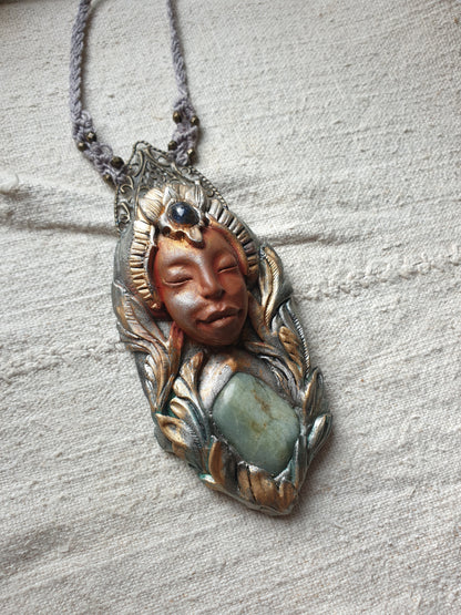 akvamarin i kijanit čuvar - ogrlica