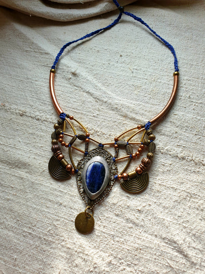 sodalit ogrlica - neo tribal bohemian ogrlica