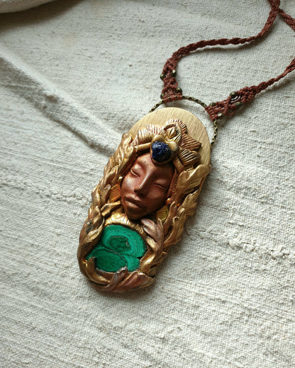 malahit i azurit ogrlica - šumski čuvar