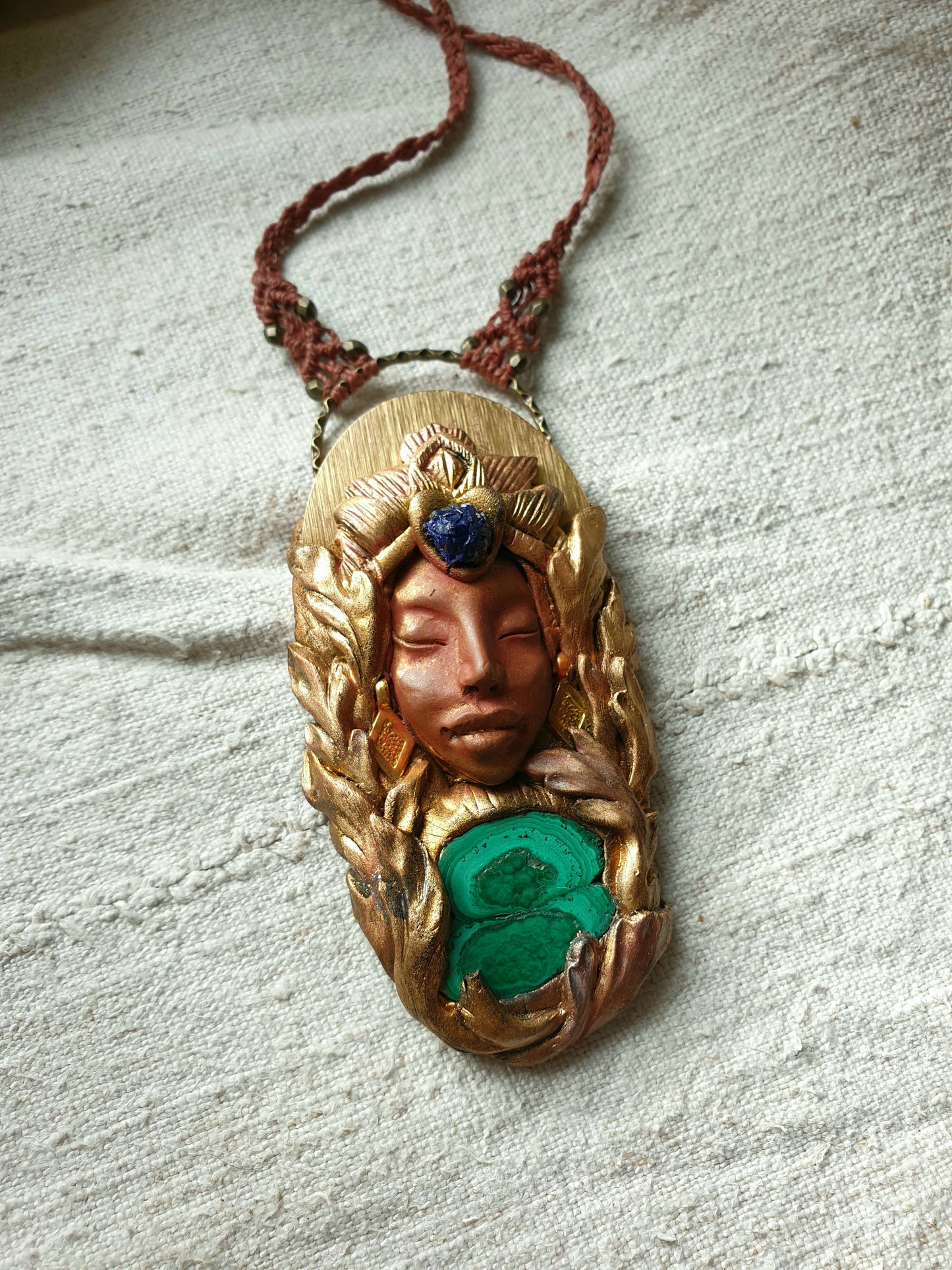 malahit i azurit ogrlica - šumski čuvar