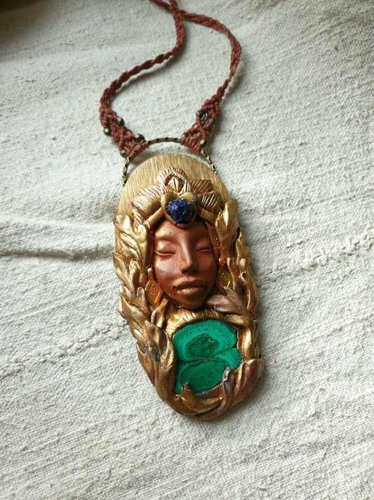 malahit i azurit ogrlica - šumski čuvar