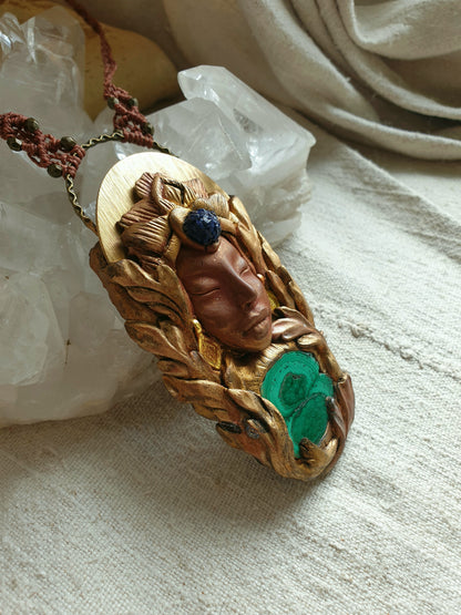 malahit i azurit ogrlica - šumski čuvar