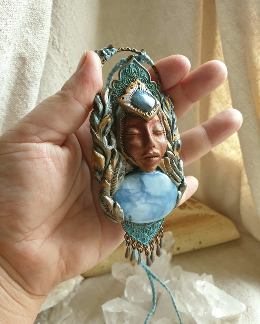 opal peru i labradorit kristalni čuvar ogrlica