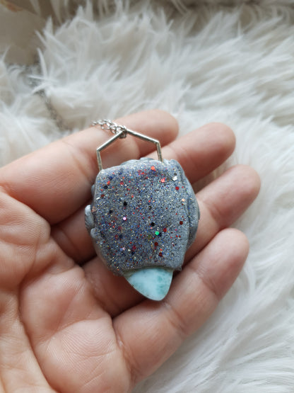 larimar i etiopijski opal ogrlica - vilinska kolekcija