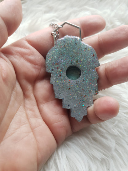 amazonit - vilinski štit - privjesak