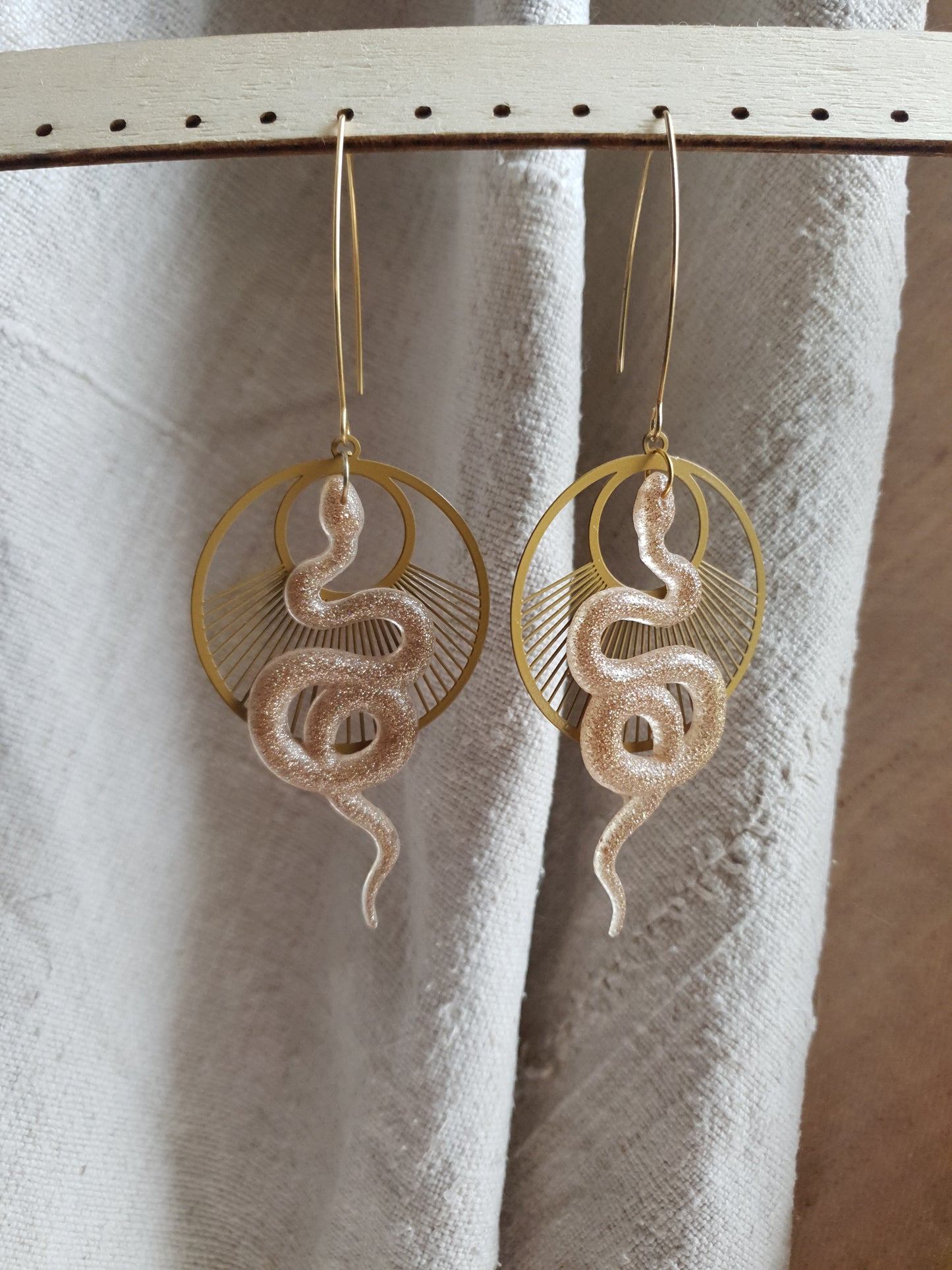 zlatna zmija naušnice - kundalini