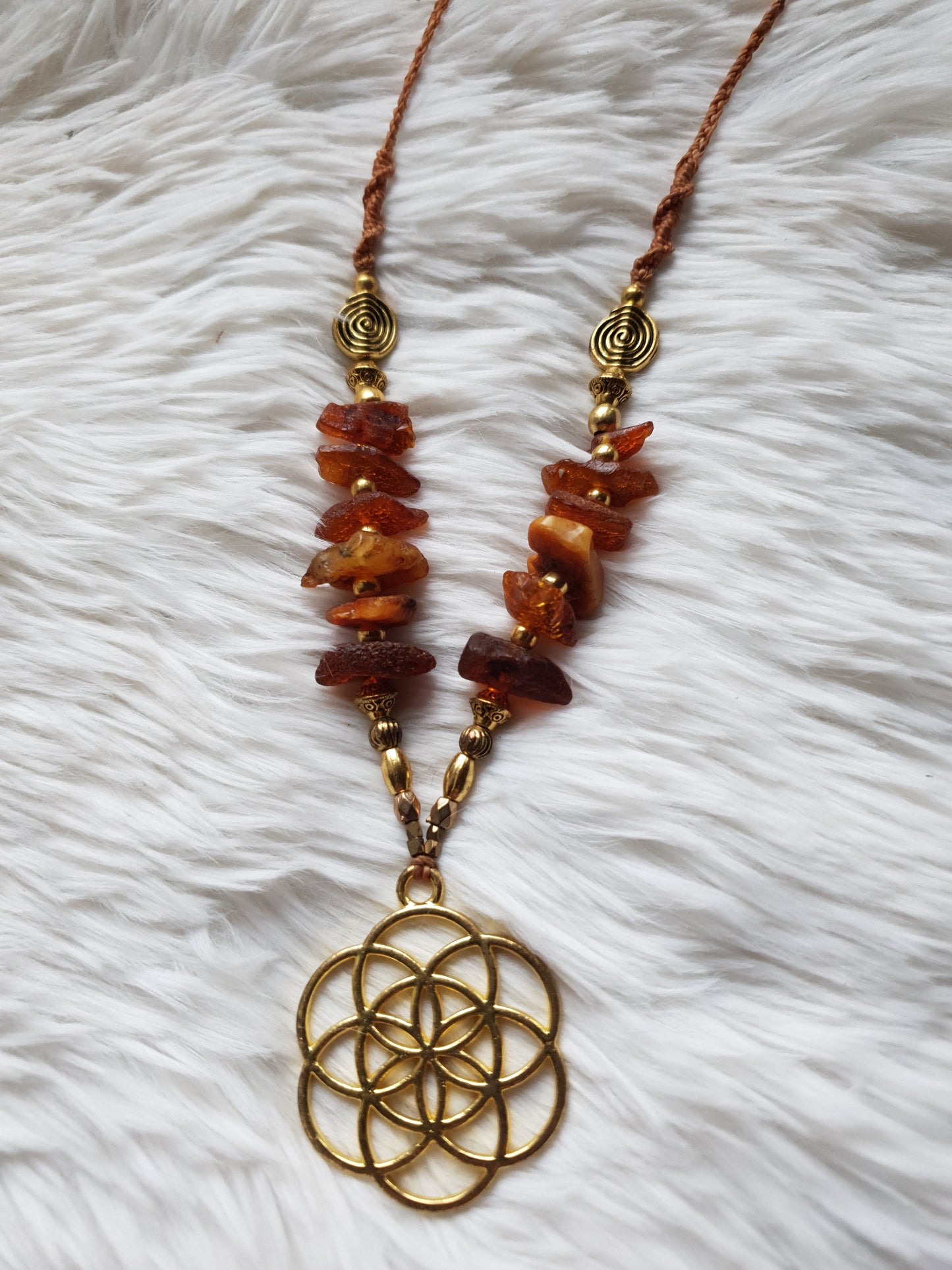 sjeme života ogrlica - jantar