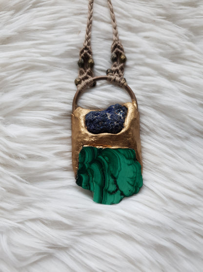 malahit - azurit privjesak