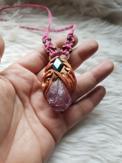 prirodni ametist špic privjesak