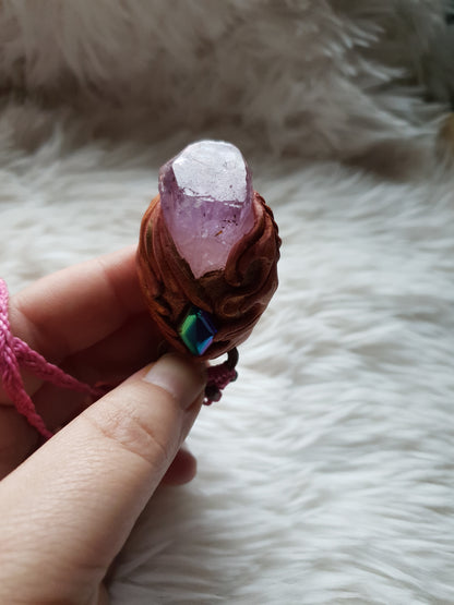 prirodni ametist špic privjesak