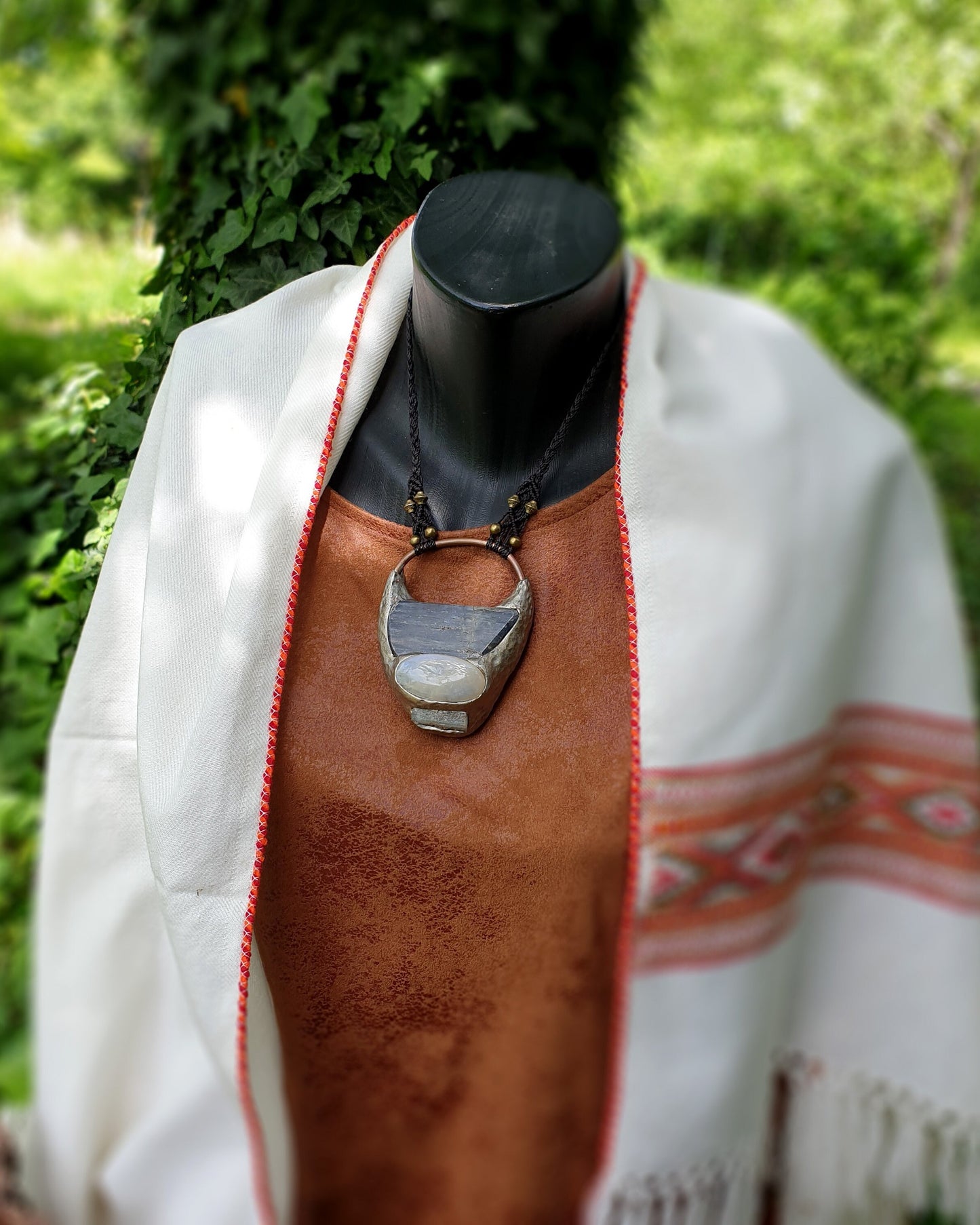 statement kristalna ogrlica xl - plavi kijanit - mjesečev kamen - neobrađeni akvamarin