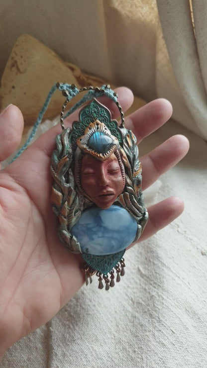 opal peru i labradorit kristalni čuvar ogrlica