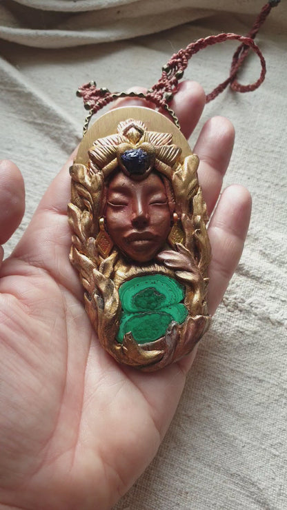 malahit i azurit ogrlica - šumski čuvar